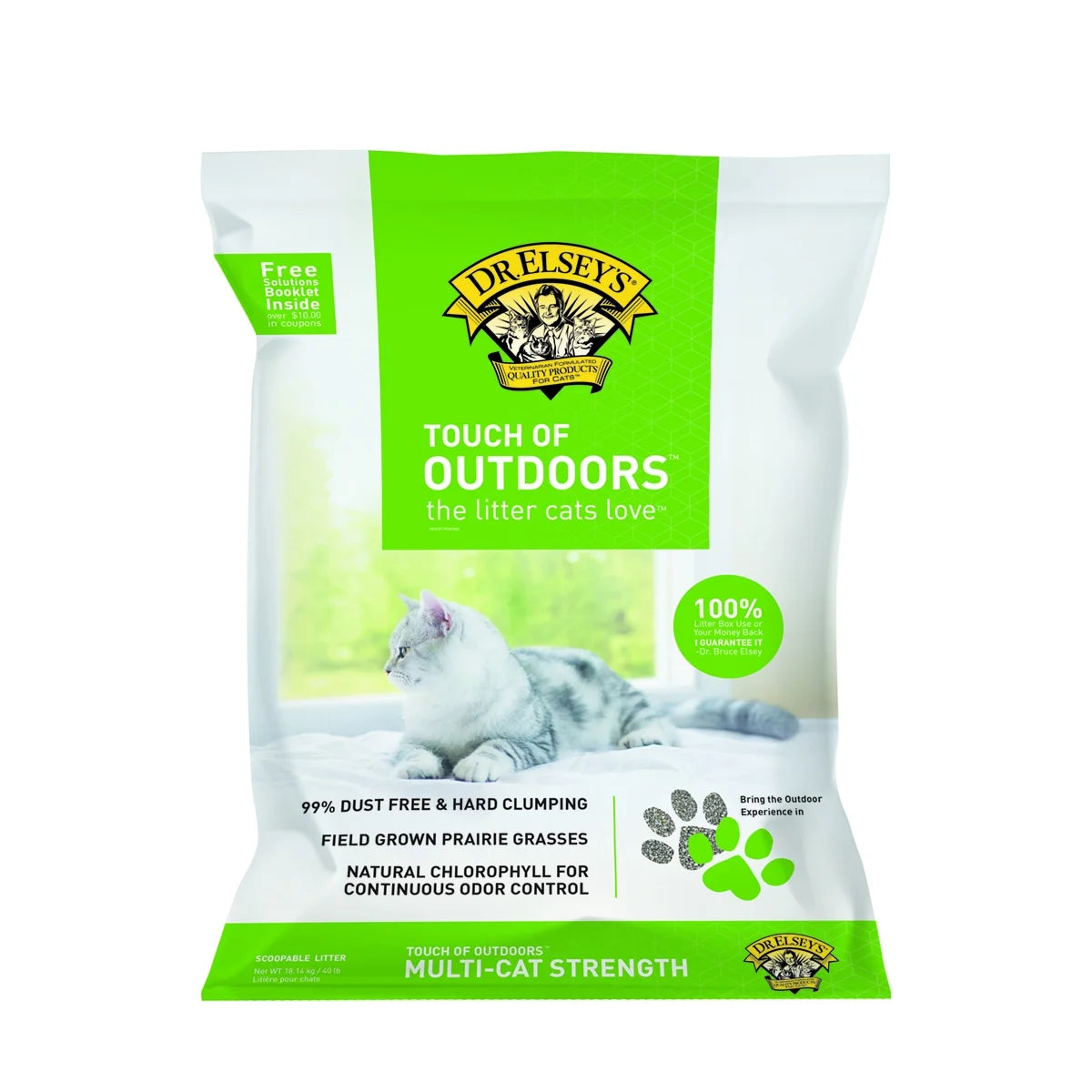 Touch of Outdoors Stress-Reducing Clumping Clay Cat Litter, 40 Lb Bag