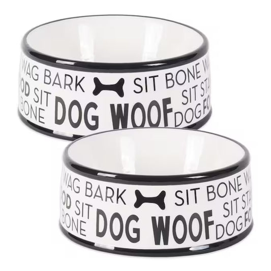 49-Oz. Plastic Dog/Cat Bowl Set 2 Bowls