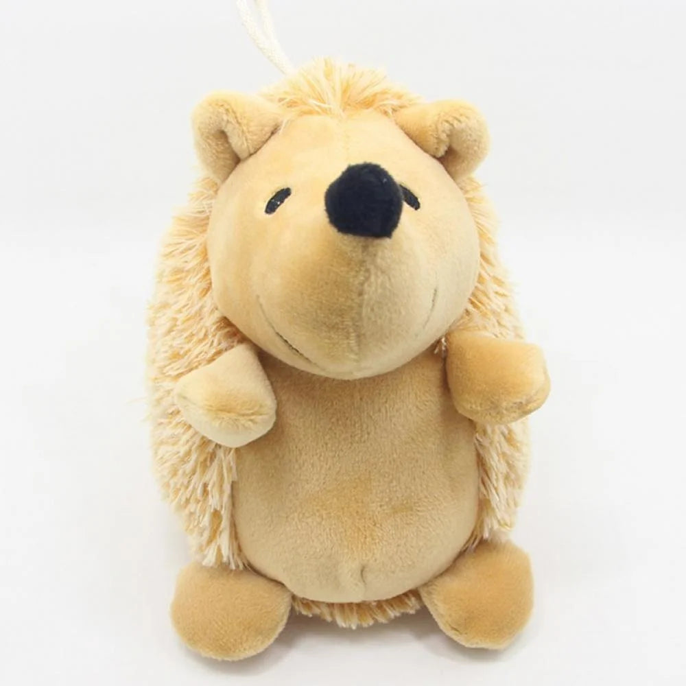 Dog Squeaky Chew Toys,Cute Hedgehog Plush Fluffy Dog Toys for Small Medium Large Dogs,Interactive Stuffed Animal Puppy Toys Dog Teething Toys Company Chew Toys 5.9" Brown