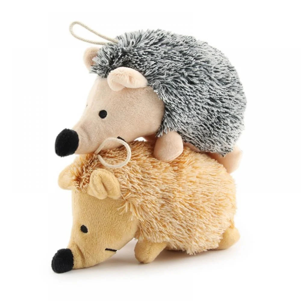 Dog Squeaky Chew Toys,Cute Hedgehog Plush Fluffy Dog Toys for Small Medium Large Dogs,Interactive Stuffed Animal Puppy Toys Dog Teething Toys Company Chew Toys 5.9" Gray