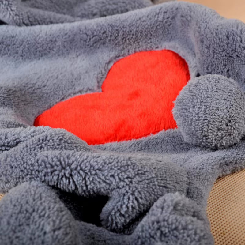 Winter Warm Dog Jumpsuits Plush Love Bear Christams Party Costume Rompers Pajamas Soft Flannel Small Pet Dogs Clothes