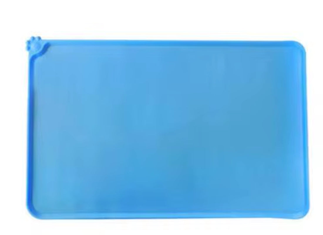 Dog Cat Food Mat, Large (21" X 14") Silicone Waterproof Pet Bowl Mat, Non Slip Pet Bowl Mats Placemats Dog Supplies