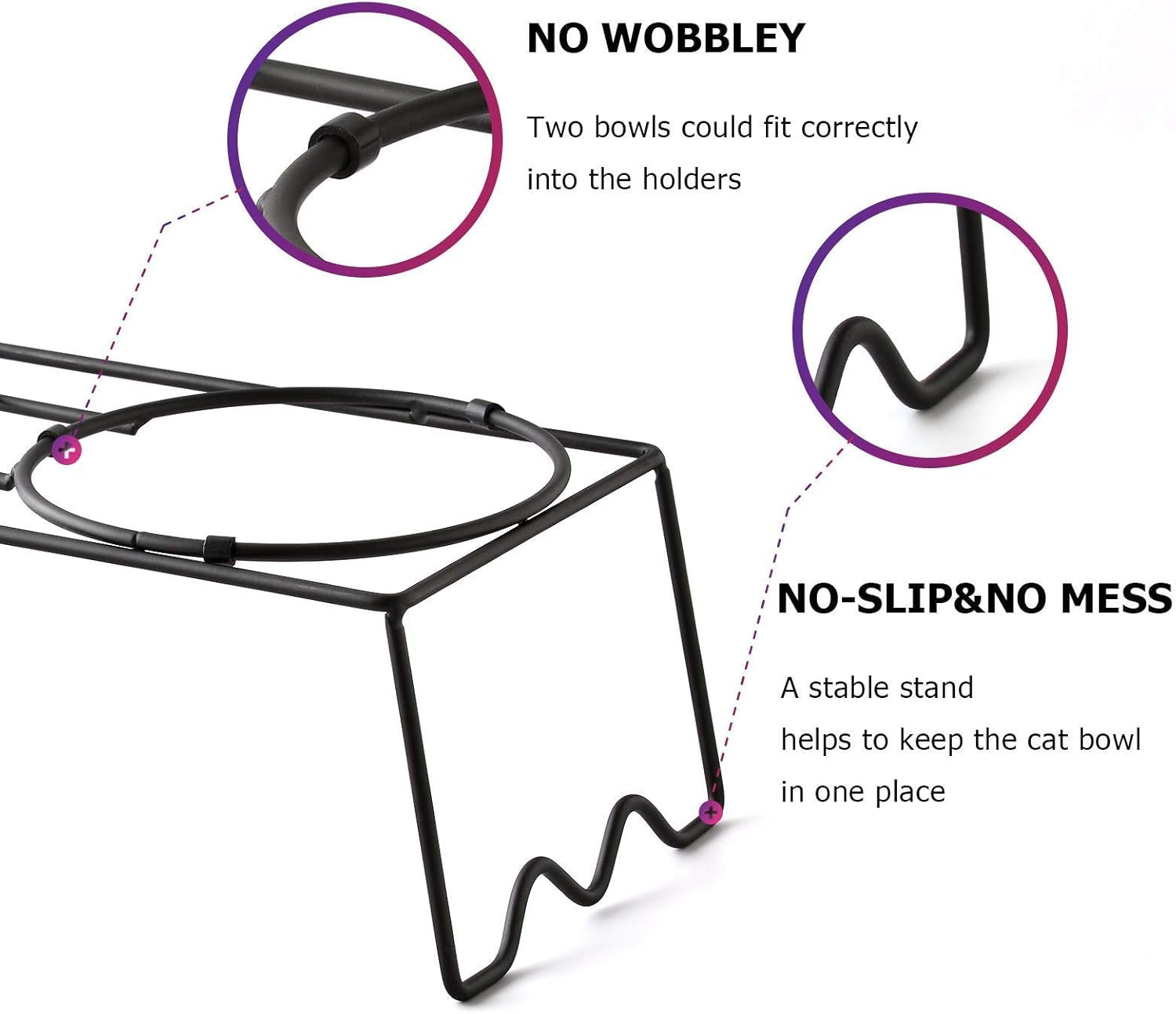 Raised Dog Bowls, Elevated Dog Bowls 24Oz, Ceramic Dog Cat Bowls for Food and Water, Pet Bowls for Cats and Small Dogs, Prevent Neck Pain, anti Slip Feet, White