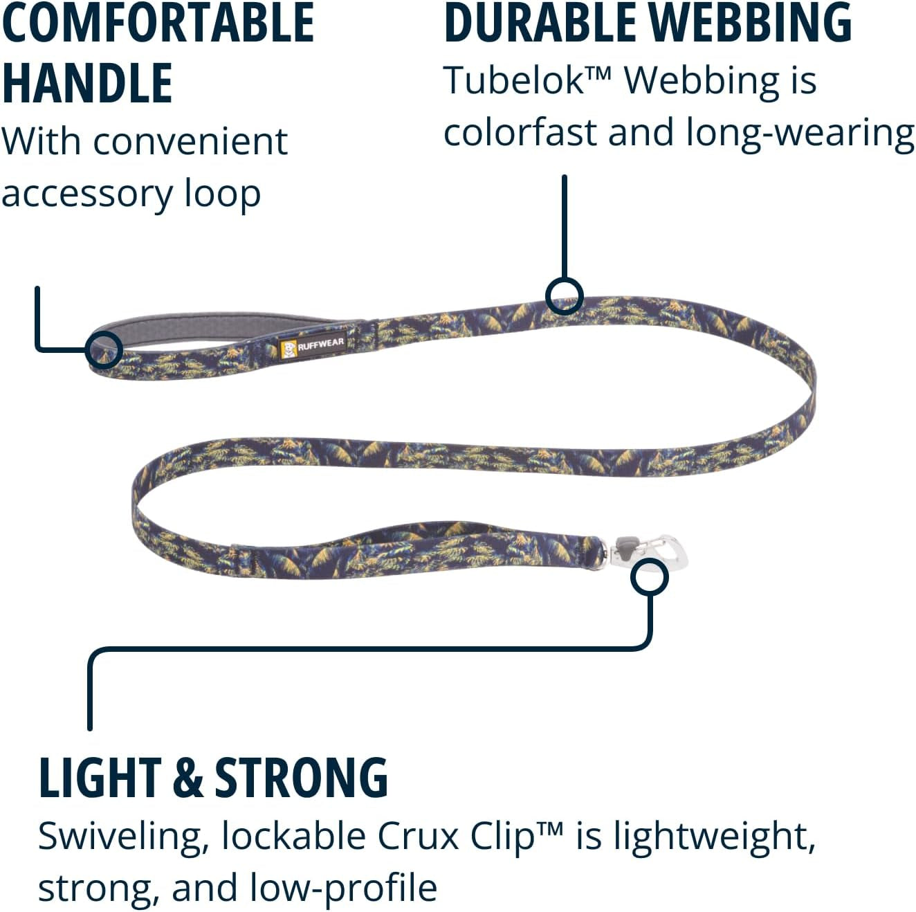 , Front Range Dog Leash, 5 Ft Lead with Padded Handle for Everyday Walking, Deep Jungle