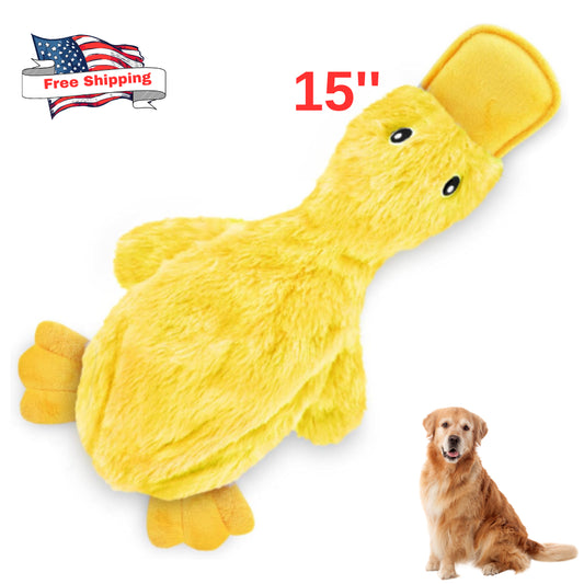 15'' Yellow Duck Toy for Dog, Small, Medium, & Large Breeds, Soft Squeaker Duck*