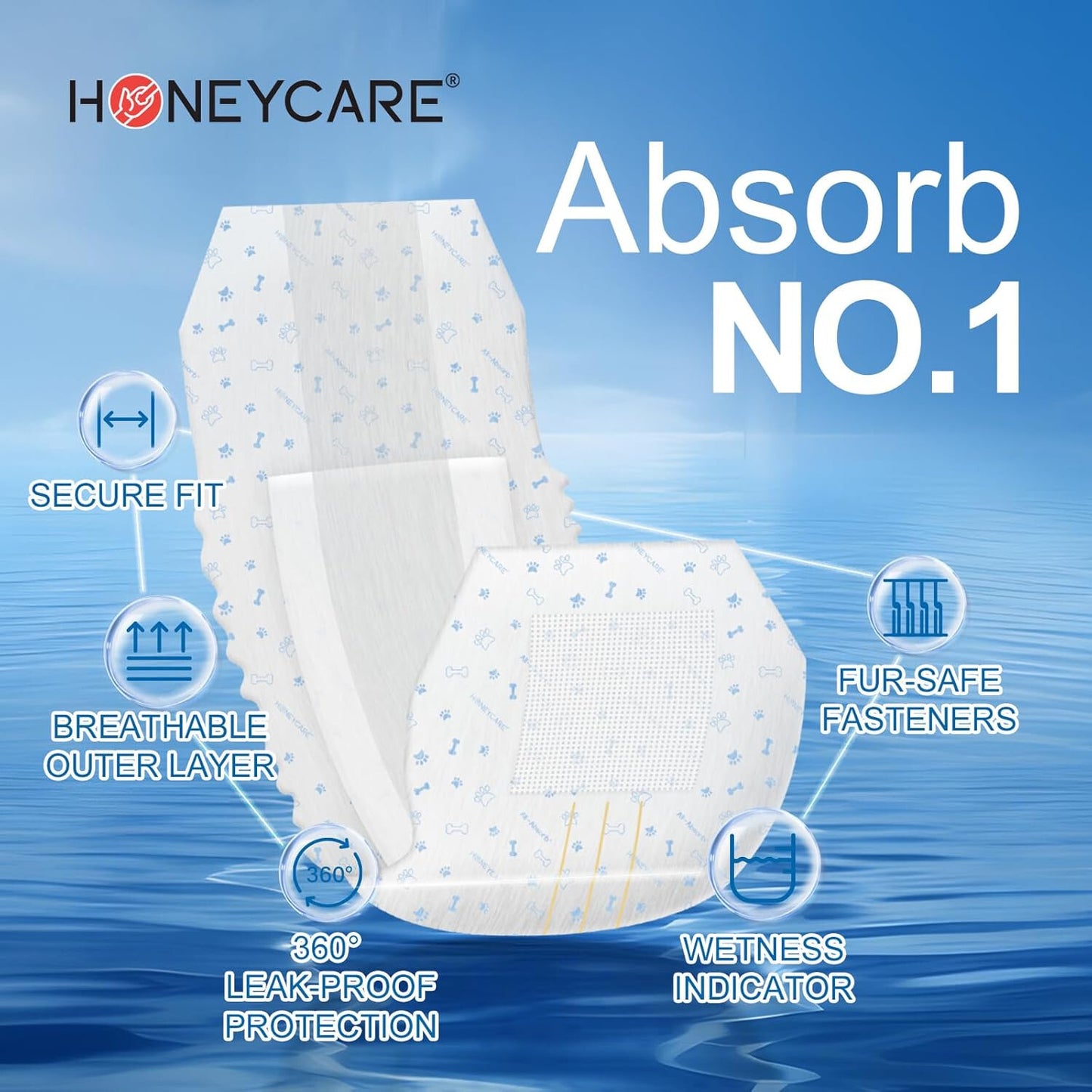50 Pack Waist Disposable Dog Diapers Male Wraps Belly Bands Pet Soft(Small Size)