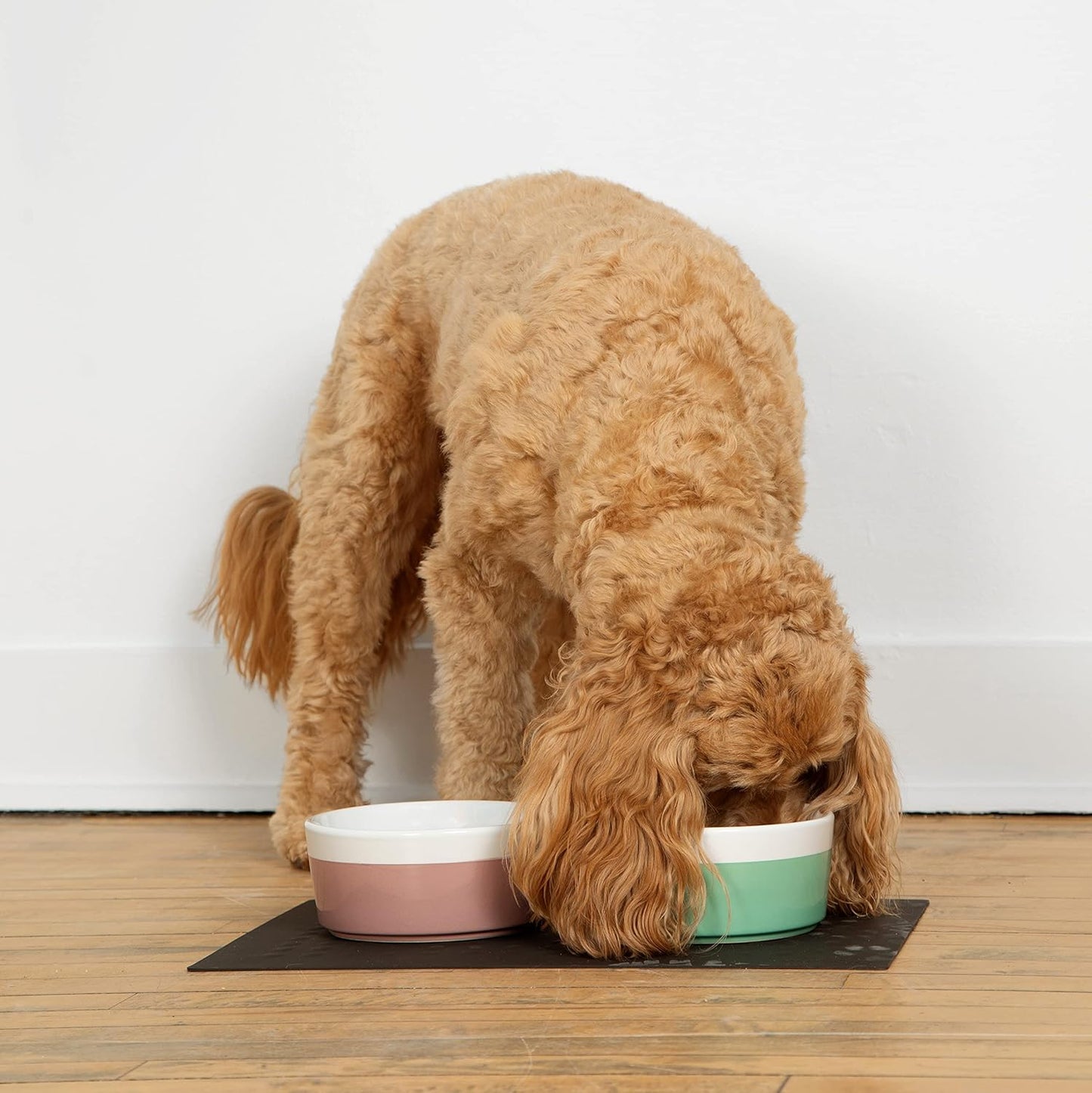 Dipper Ceramic Dog Bowl for Small and Large Breeds - Heavyweight and Durable Pet Food and Water Dish Crock, Dishwasher Safe, Modern (Medium, Dolphin)