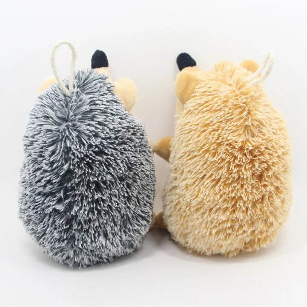 Dog Squeaky Chew Toys,Cute Hedgehog Plush Fluffy Dog Toys for Small Medium Large Dogs,Interactive Stuffed Animal Puppy Toys Dog Teething Toys Company Chew Toys 5.9" Brown