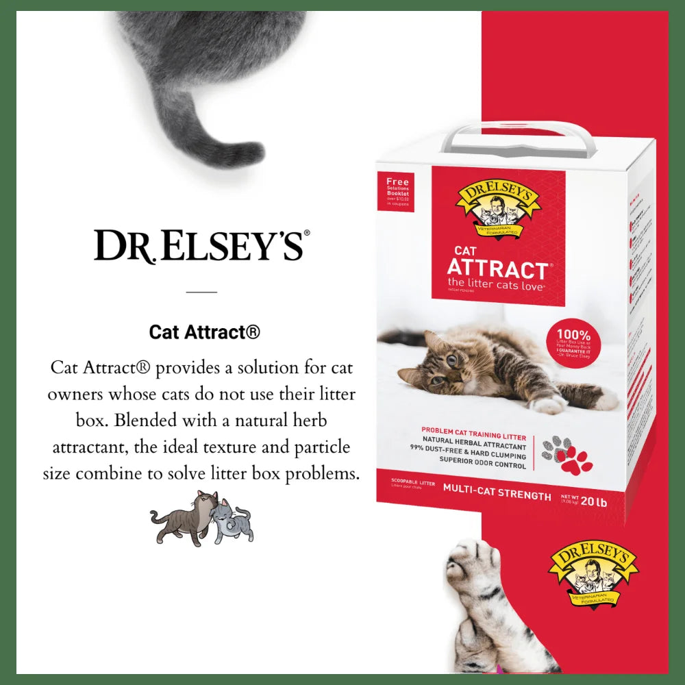 Cat Attract Natural Clumping Clay Cat Litter, Unscented, 20 Lb Box