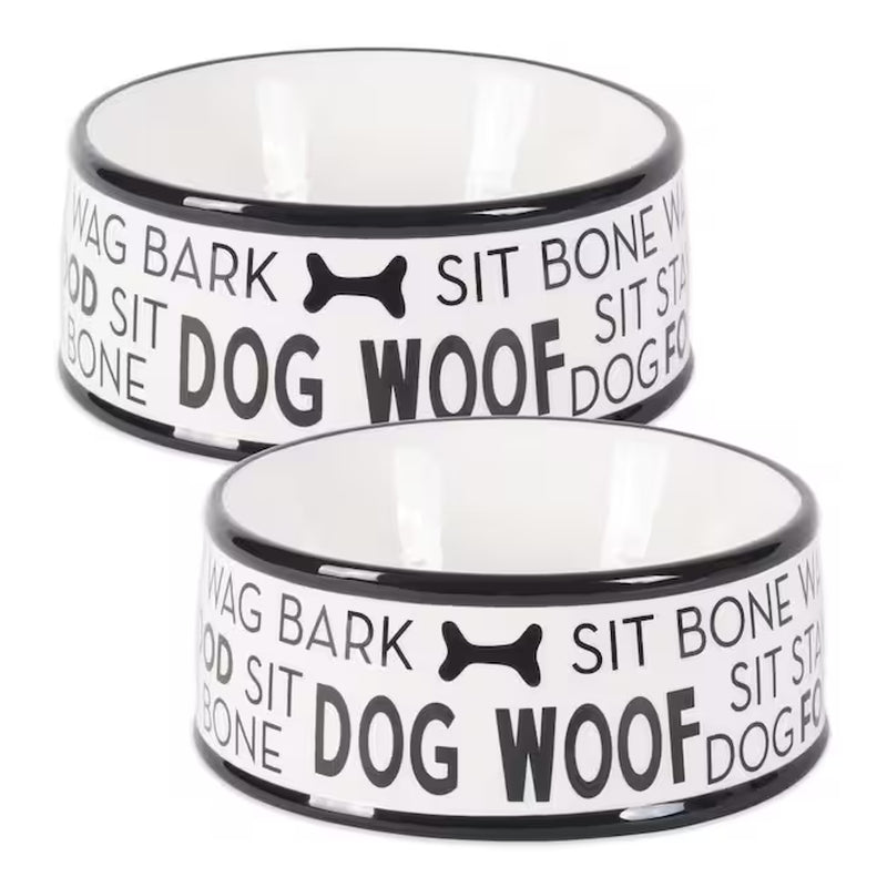 49-Oz. Plastic Dog/Cat Bowl Set 2 Bowls