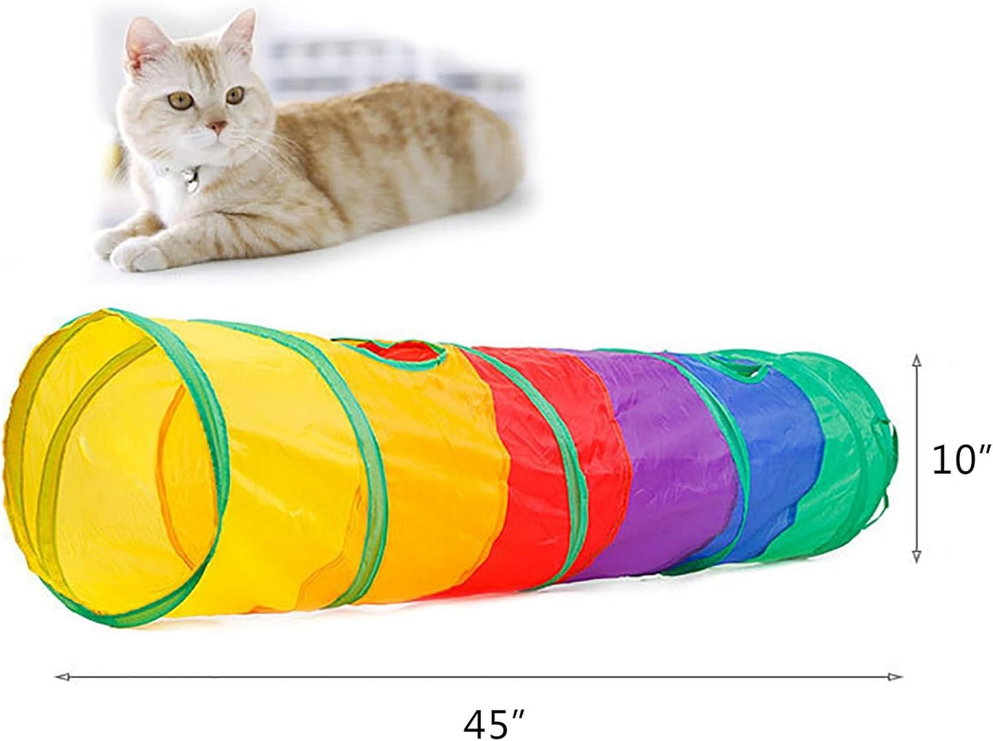 Collapsible Pop-Up Rainbow Tunnel Toy for Cats, Puppies, Rabbits Among others