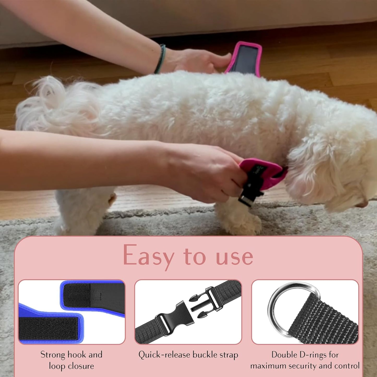 Comfort Fit Step-In Dog Harness - Comfortable Puppy Harness & Dog Vest: Adjustable, Soft Padded for Small, Medium Dogs - Easy to Put-On Dog Harness Medium Sized Dog