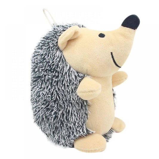 Dog Squeaky Chew Toys,Cute Hedgehog Plush Fluffy Dog Toys for Small Medium Large Dogs,Interactive Stuffed Animal Puppy Toys Dog Teething Toys Company Chew Toys 5.9" Gray