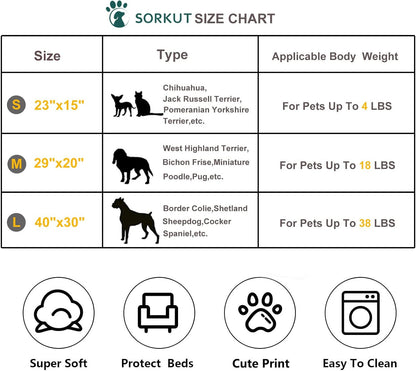 6 Pack Puppy Dog Blankets Super Soft Warm Sleep Mat Paw Print Blanket Fleece Pet Blanket Flannel Throw Dog Blankets for Small Dogs Puppy Cats PetsSmall(23"x15")