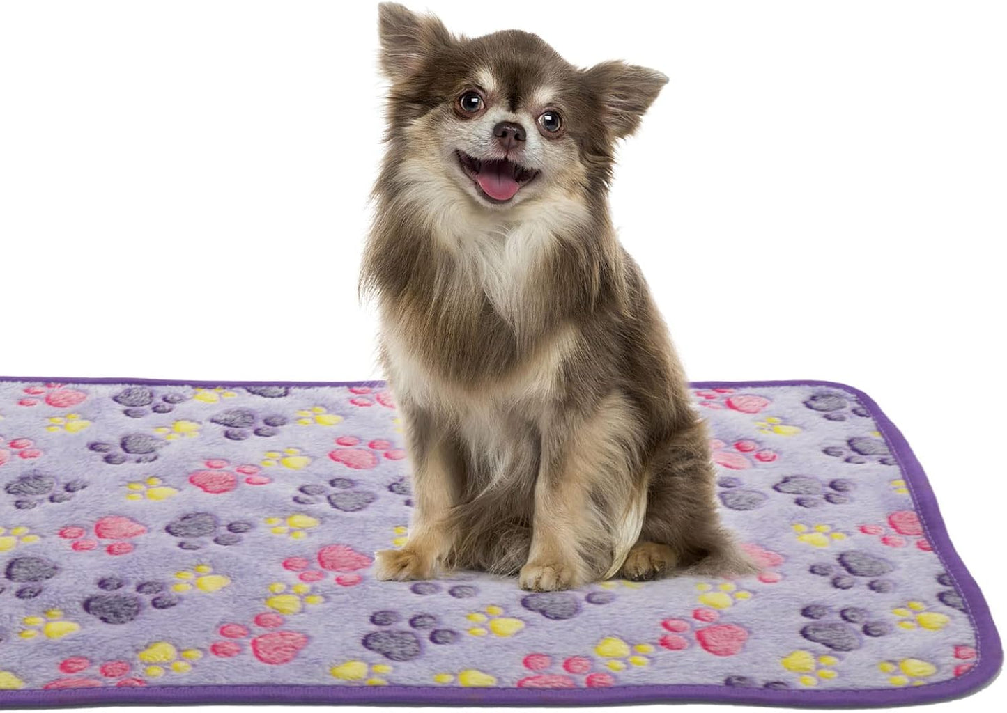 6 Pack Puppy Dog Blankets Super Soft Warm Sleep Mat Paw Print Blanket Fleece Pet Blanket Flannel Throw Dog Blankets for Small Dogs Puppy Cats PetsSmall(23"x15")