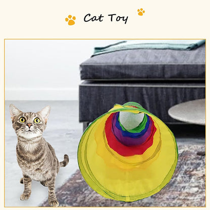 Collapsible Pop-Up Rainbow Tunnel Toy for Cats, Puppies, Rabbits Among others