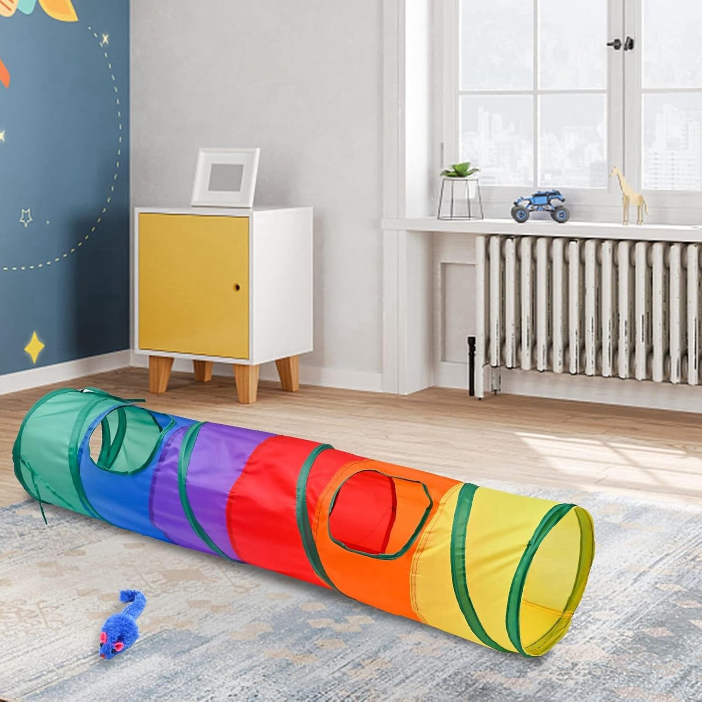 Collapsible Pop-Up Rainbow Tunnel Toy for Cats, Puppies, Rabbits Among others