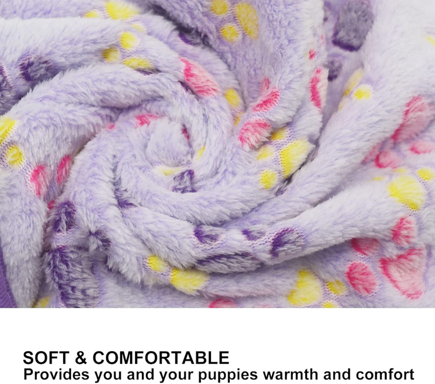 6 Pack Puppy Dog Blankets Super Soft Warm Sleep Mat Paw Print Blanket Fleece Pet Blanket Flannel Throw Dog Blankets for Small Dogs Puppy Cats PetsSmall(23"x15")