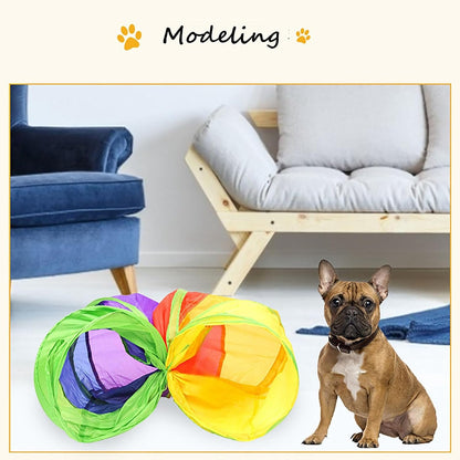 Collapsible Pop-Up Rainbow Tunnel Toy for Cats, Puppies, Rabbits Among others