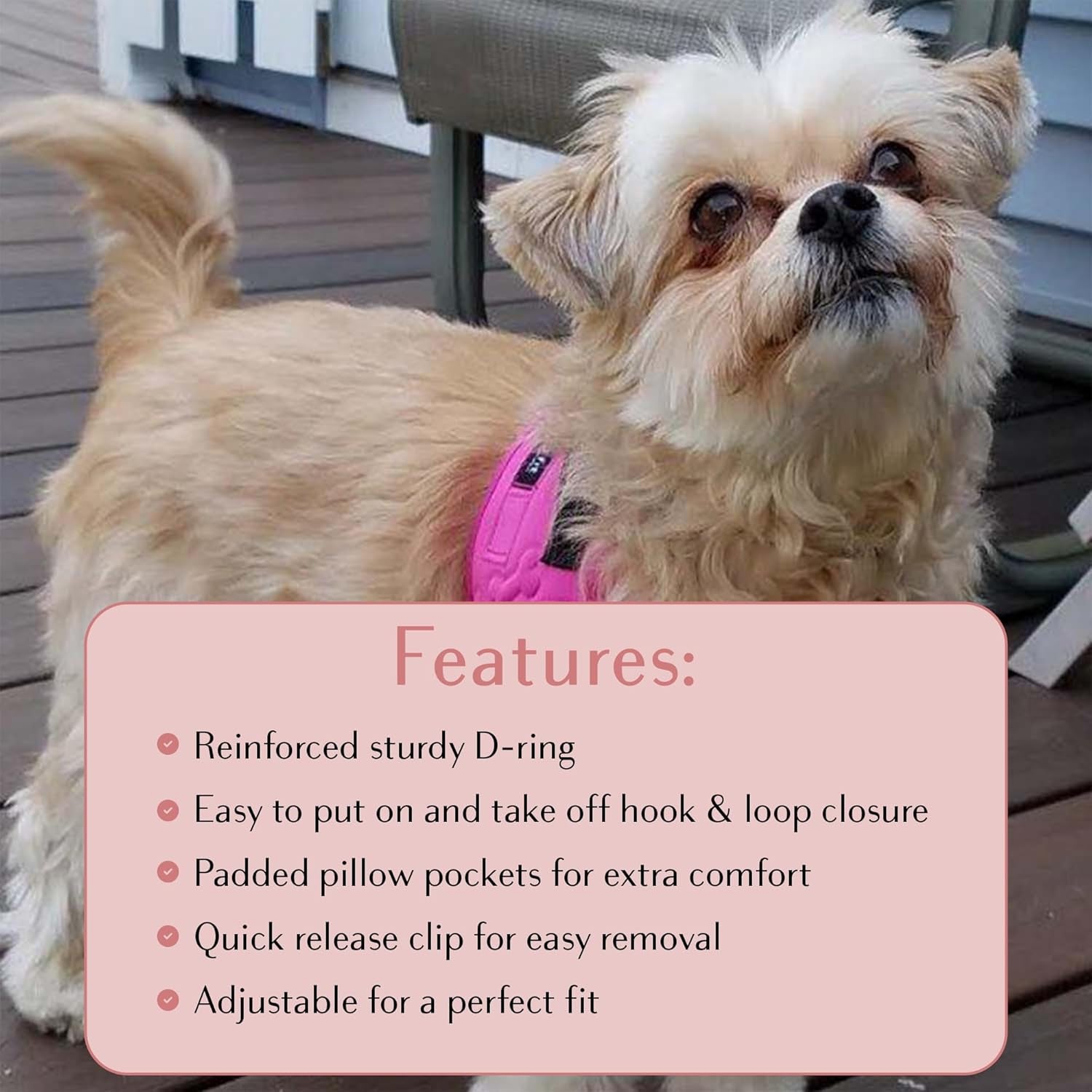 Comfort Fit Step-In Dog Harness - Comfortable Puppy Harness & Dog Vest: Adjustable, Soft Padded for Small, Medium Dogs - Easy to Put-On Dog Harness Medium Sized Dog