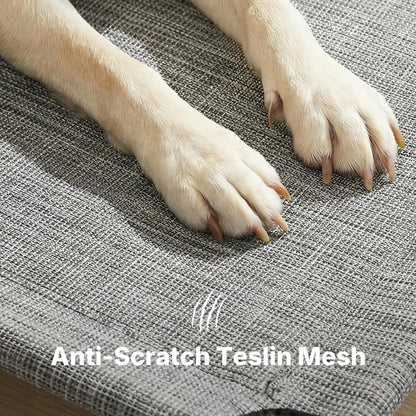 Elevated Cooling Dog Bed with Guardrail, Headrest & Non-Slip Silicon Feet for Indoor and Outdoor relaxation