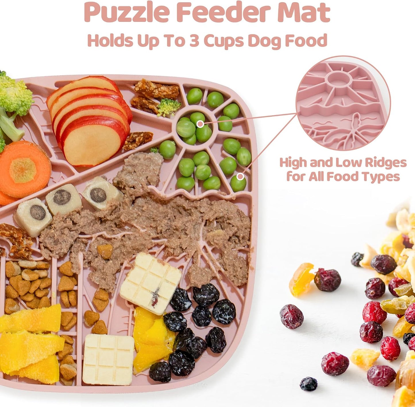 Rich and Innovative Puzzle Textured Silicone Feeder & Lick Mat for All Dog Breeds