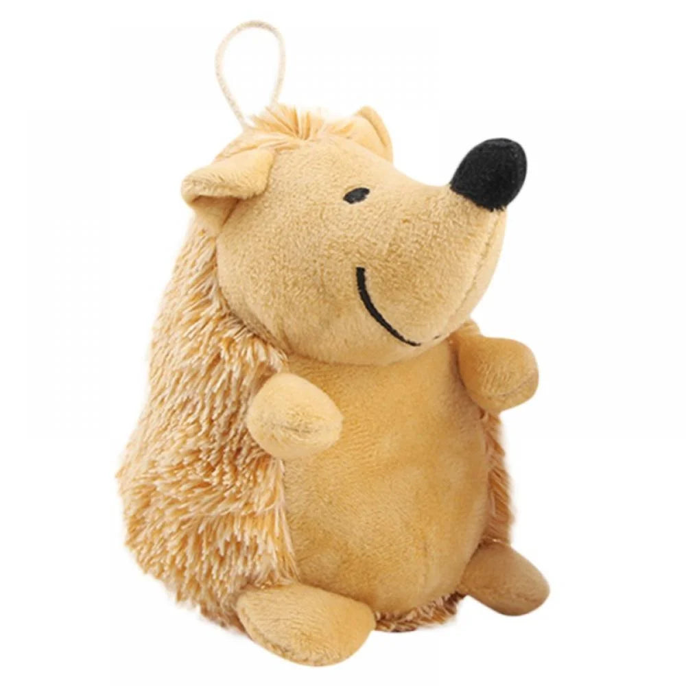 Dog Squeaky Chew Toys,Cute Hedgehog Plush Fluffy Dog Toys for Small Medium Large Dogs,Interactive Stuffed Animal Puppy Toys Dog Teething Toys Company Chew Toys 5.9" Brown