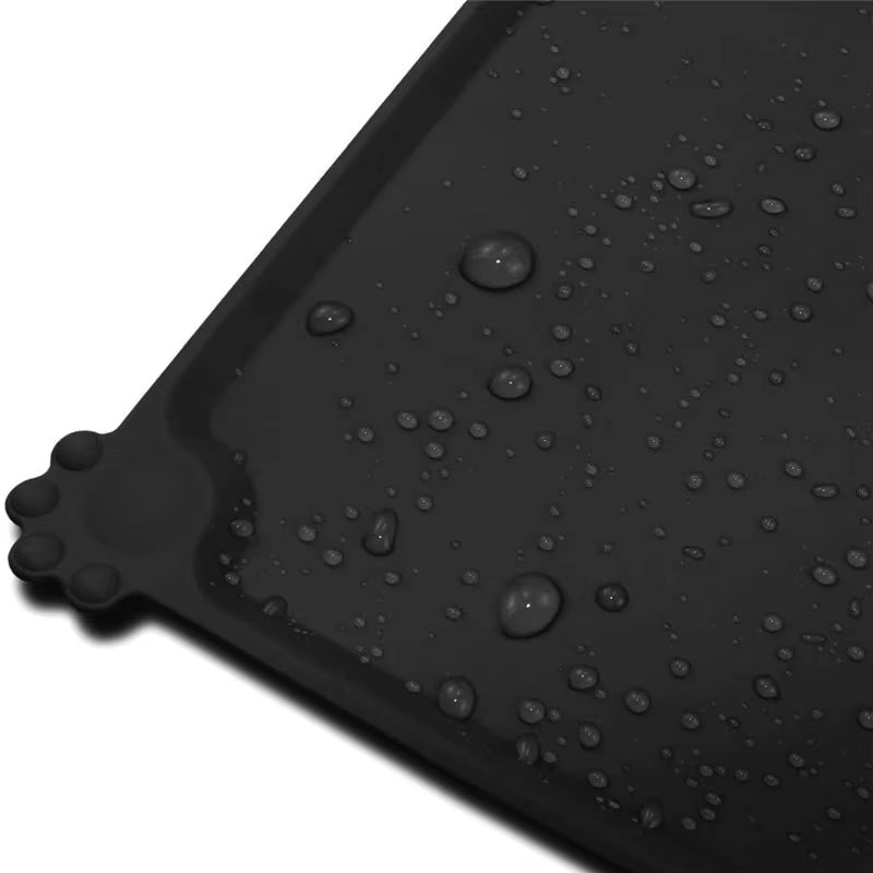Dog Cat Food Mat, Large (21" X 14") Silicone Waterproof Pet Bowl Mat, Non Slip Pet Bowl Mats Placemats Dog Supplies