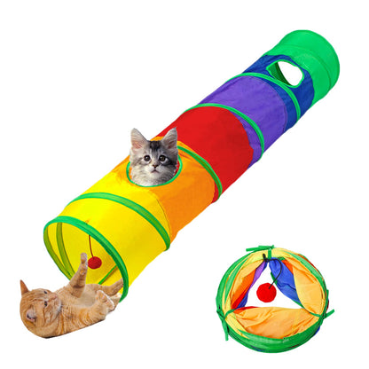 Collapsible Pop-Up Rainbow Tunnel Toy for Cats, Puppies, Rabbits Among others