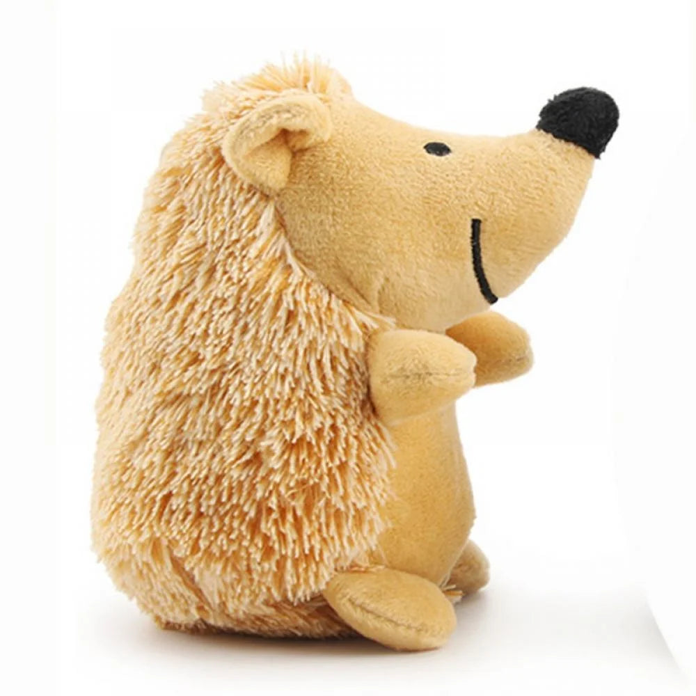 Dog Squeaky Chew Toys,Cute Hedgehog Plush Fluffy Dog Toys for Small Medium Large Dogs,Interactive Stuffed Animal Puppy Toys Dog Teething Toys Company Chew Toys 5.9" Brown