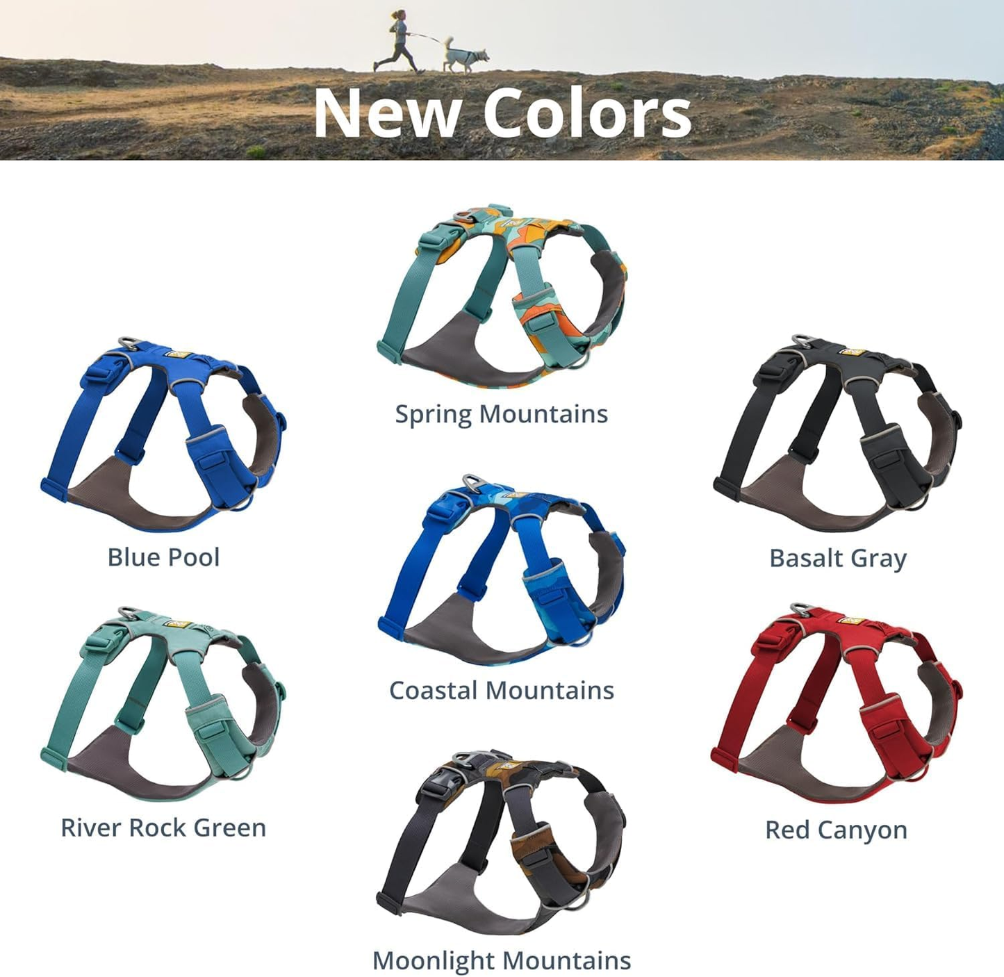 Front Range Dog Harness, Reflective Soft Padded Everyday Harness with Dual Leash Clips, Adjustable and Lightweight Fit for Training or Walking for All Dogs