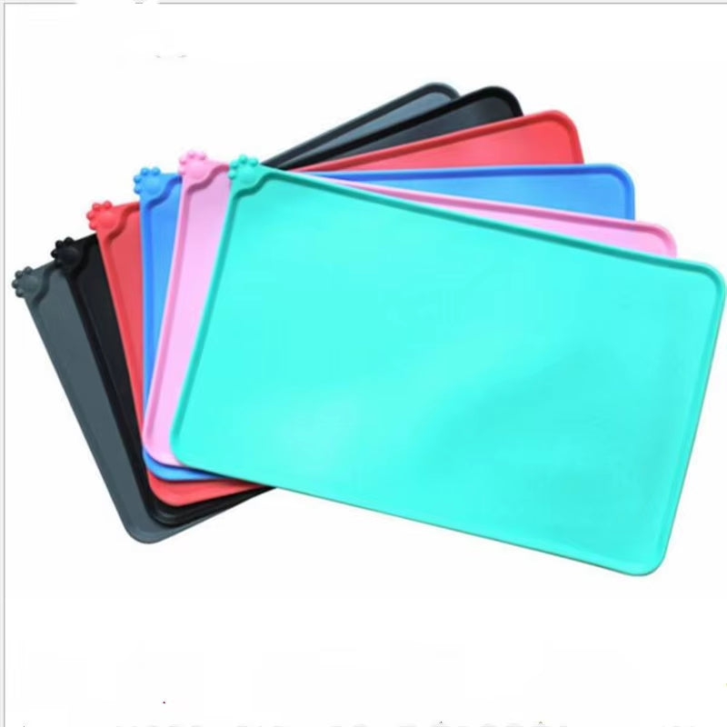 Dog Cat Food Mat, Large (21" X 14") Silicone Waterproof Pet Bowl Mat, Non Slip Pet Bowl Mats Placemats Dog Supplies