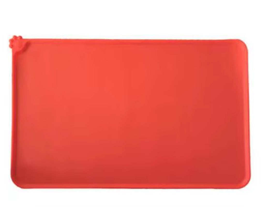 Dog Cat Food Mat, Large (21" X 14") Silicone Waterproof Pet Bowl Mat, Non Slip Pet Bowl Mats Placemats Dog Supplies
