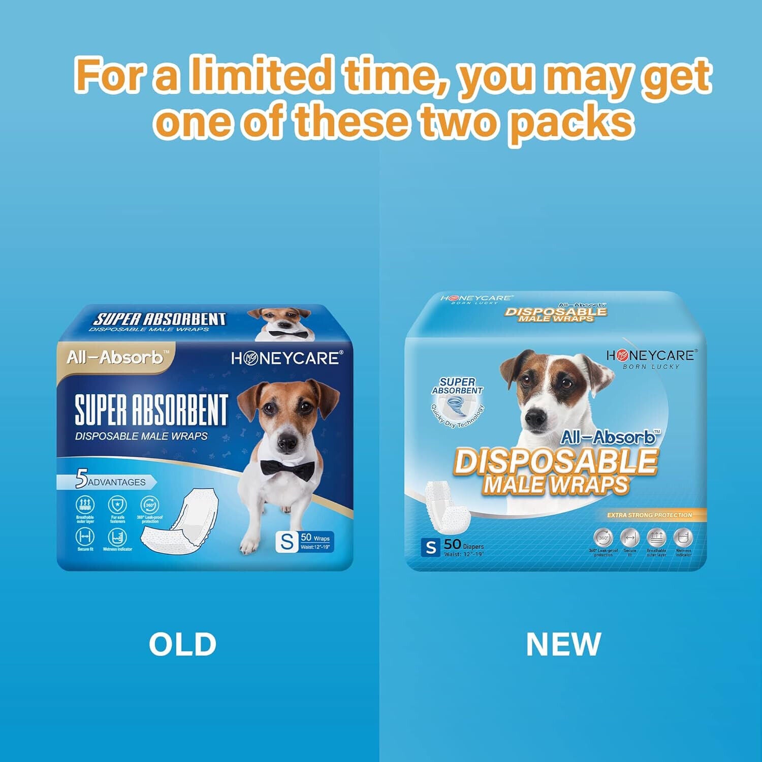 50 Pack Waist Disposable Dog Diapers Male Wraps Belly Bands Pet Soft(Small Size)
