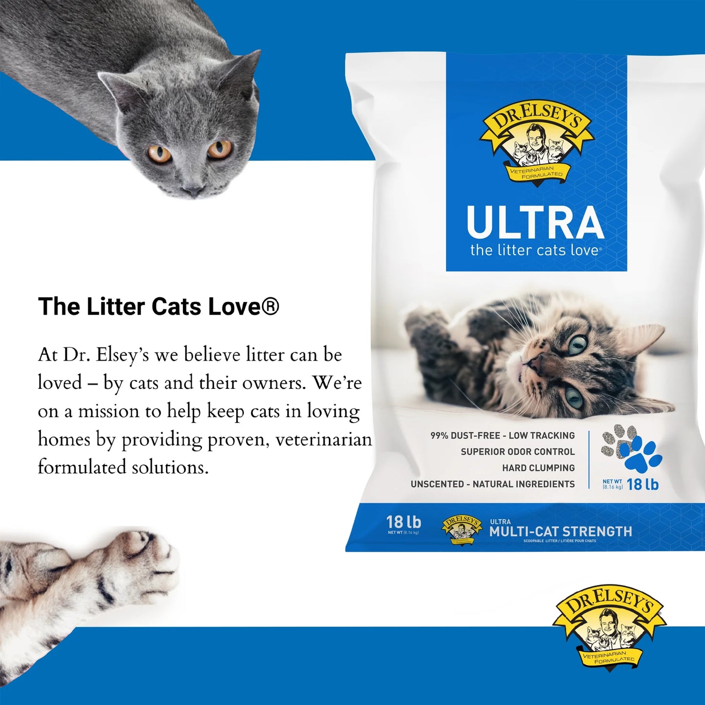 Ultra Clumping Clay Cat Litter, 18 Lb Bag