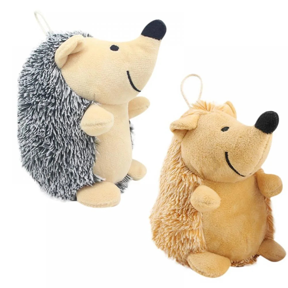 Dog Squeaky Chew Toys,Cute Hedgehog Plush Fluffy Dog Toys for Small Medium Large Dogs,Interactive Stuffed Animal Puppy Toys Dog Teething Toys Company Chew Toys 5.9" Gray